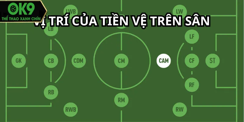 Kiến thức chơi bóng đá cơ bản về vị trí tiền vệ trên sân thi đấu